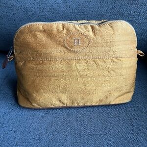 Hermes Silk Bolide Yellow Zippered Pouch